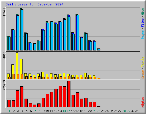 Daily usage for December 2024