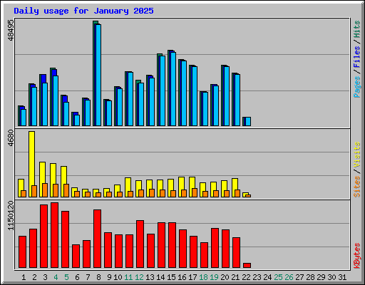 Daily usage for January 2025