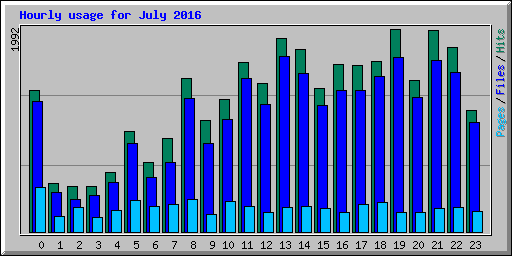 Hourly usage for July 2016