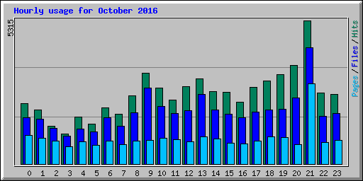 Hourly usage for October 2016