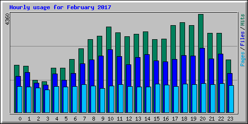 Hourly usage for February 2017