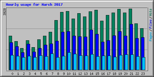 Hourly usage for March 2017