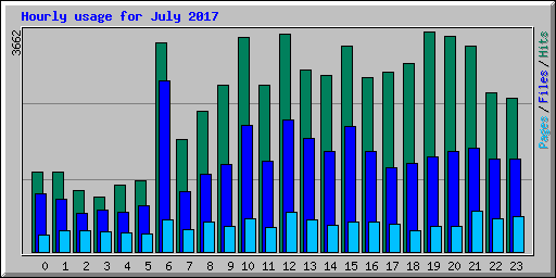 Hourly usage for July 2017