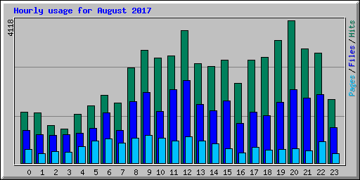 Hourly usage for August 2017