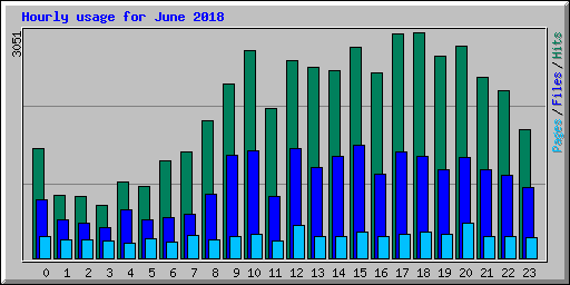 Hourly usage for June 2018