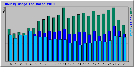 Hourly usage for March 2019