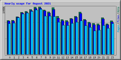 Hourly usage for August 2021