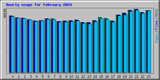 Hourly usage for February 2024