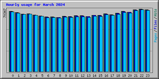 Hourly usage for March 2024